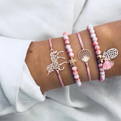 Boho Charm Bracelets & Bangles Set For Women Vintage Beaded Bracelet Fashion Multilayer Pulseras Accessories Mujer 2019 Bijoux