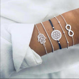 Boho Charm Bracelets & Bangles Set For Women Vintage Beaded Bracelet Fashion Multilayer Pulseras Accessories Mujer 2019 Bijoux